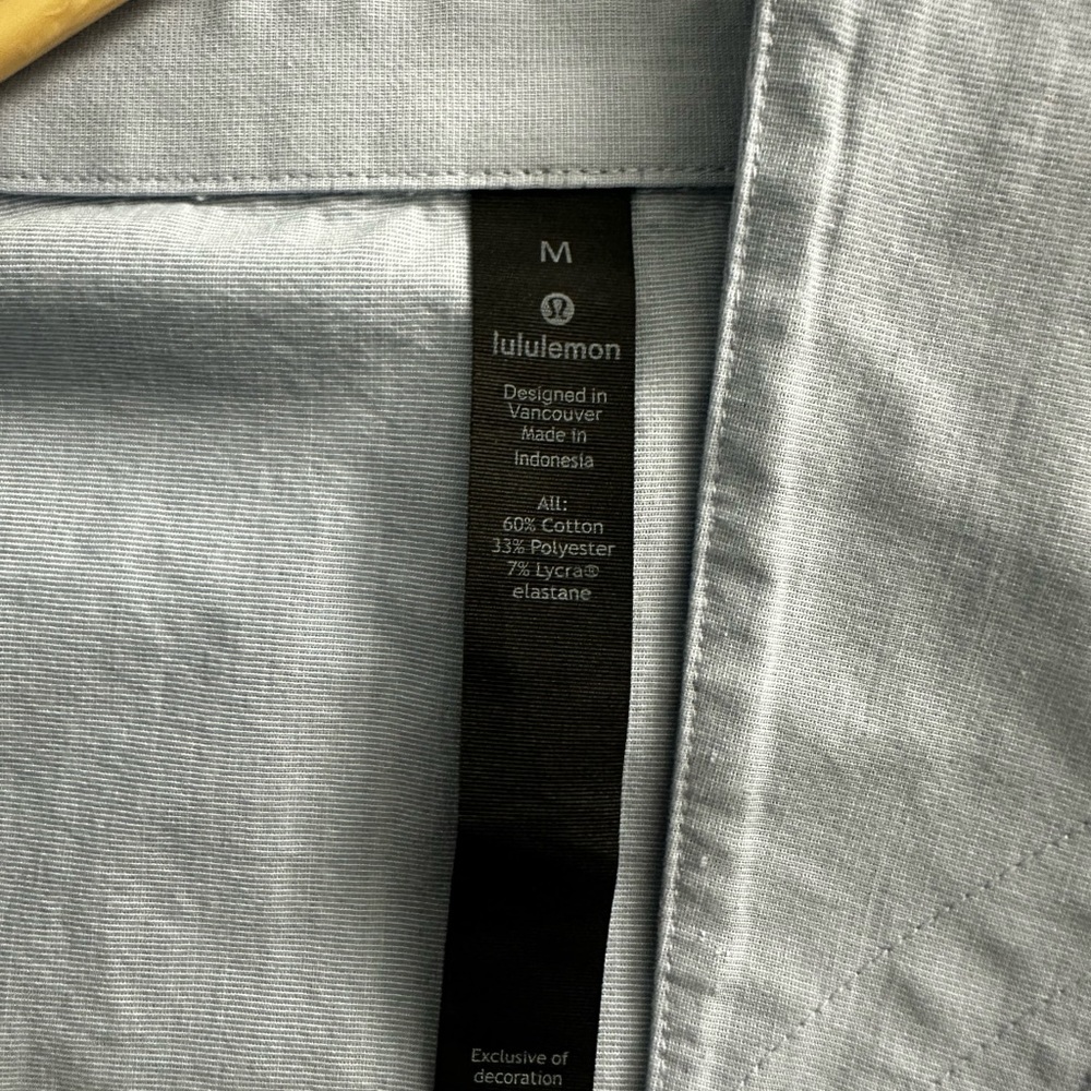 Lululemon Long Sleeve Button Down Medium Light Bl… - image 5